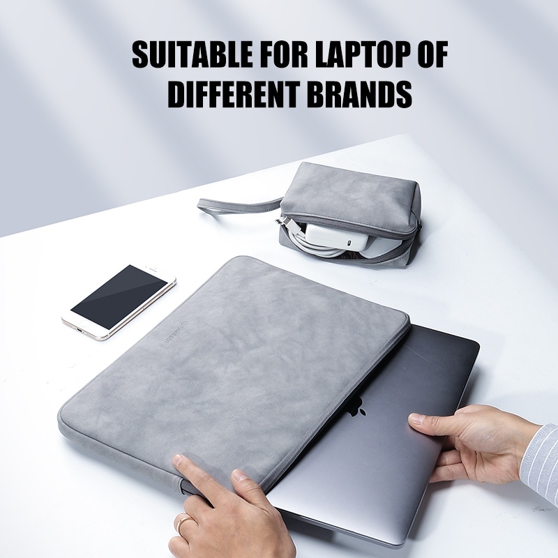 Baona/ RT Túi đựng laptop làm từ da chống sốc chống thấm nước cho  air pro 12 / 13 / 14 / 15.6 / 16 inch