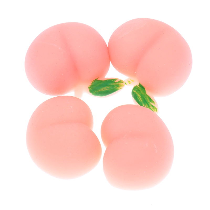 Bộ 2 Đồ Chơi Mềm Hình Quả Đào Dễ Thương Giúp Giảm Căng Thẳng