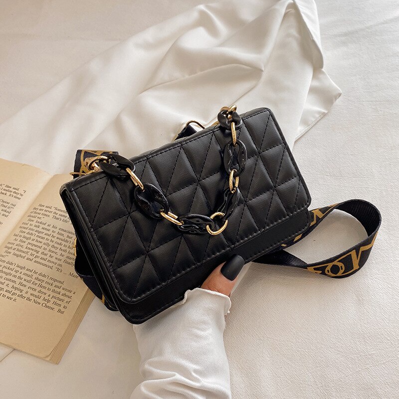 Túi JASMIN NOIR xách đeo vai dáng vuông cỡ nhỏ phối dây đeo thời trang cho nữ