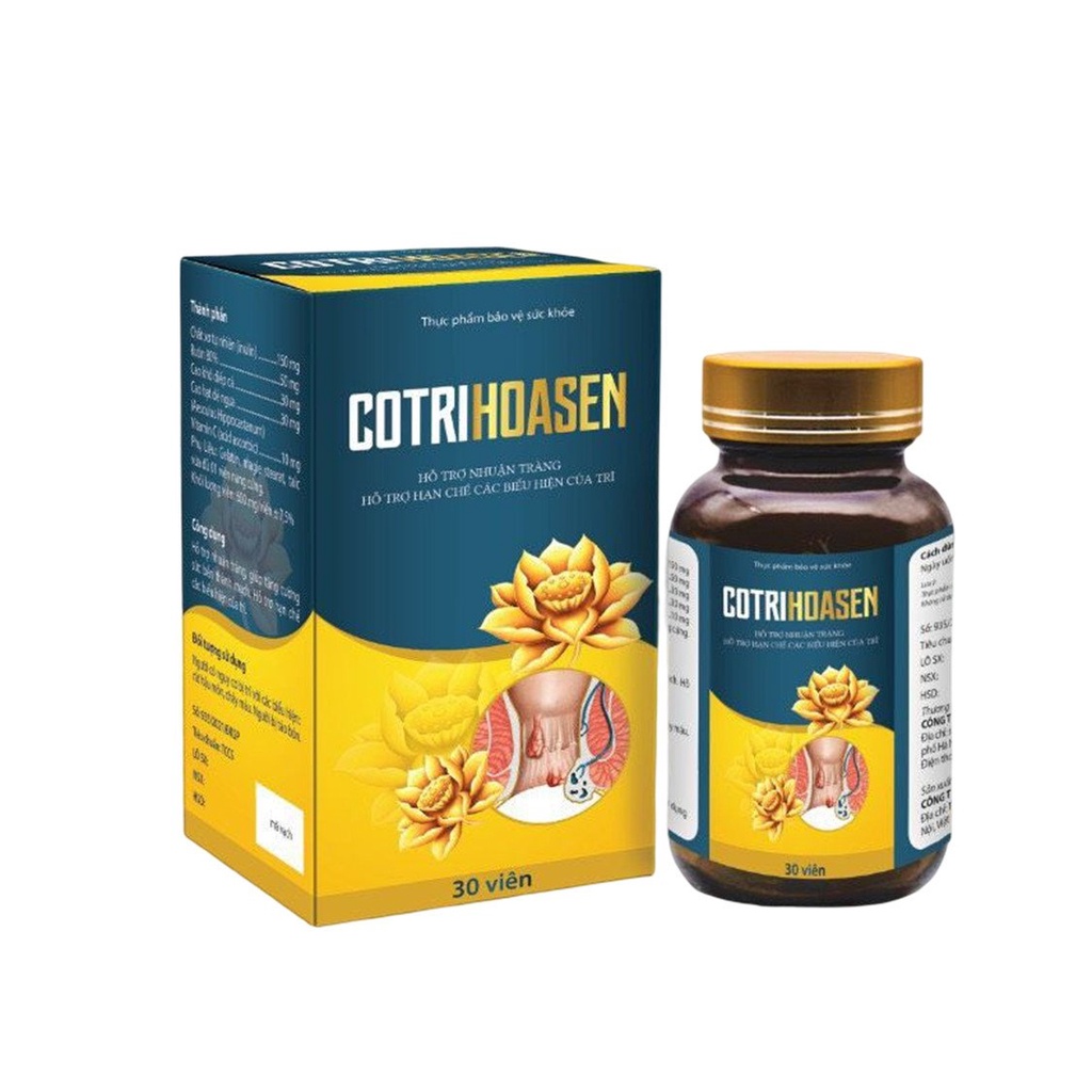 Viên uống tiêu trĩ Cotrihoasen giúp nhuận tràng, tăng sức bền thành mạch, thông đại tiên, giảm triệu chứng táo bón