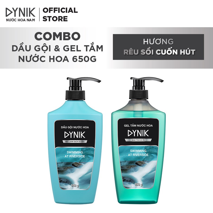 Combo tắm gội nam Dynik - Hương rêu sồi cuốn hút 650g/chai