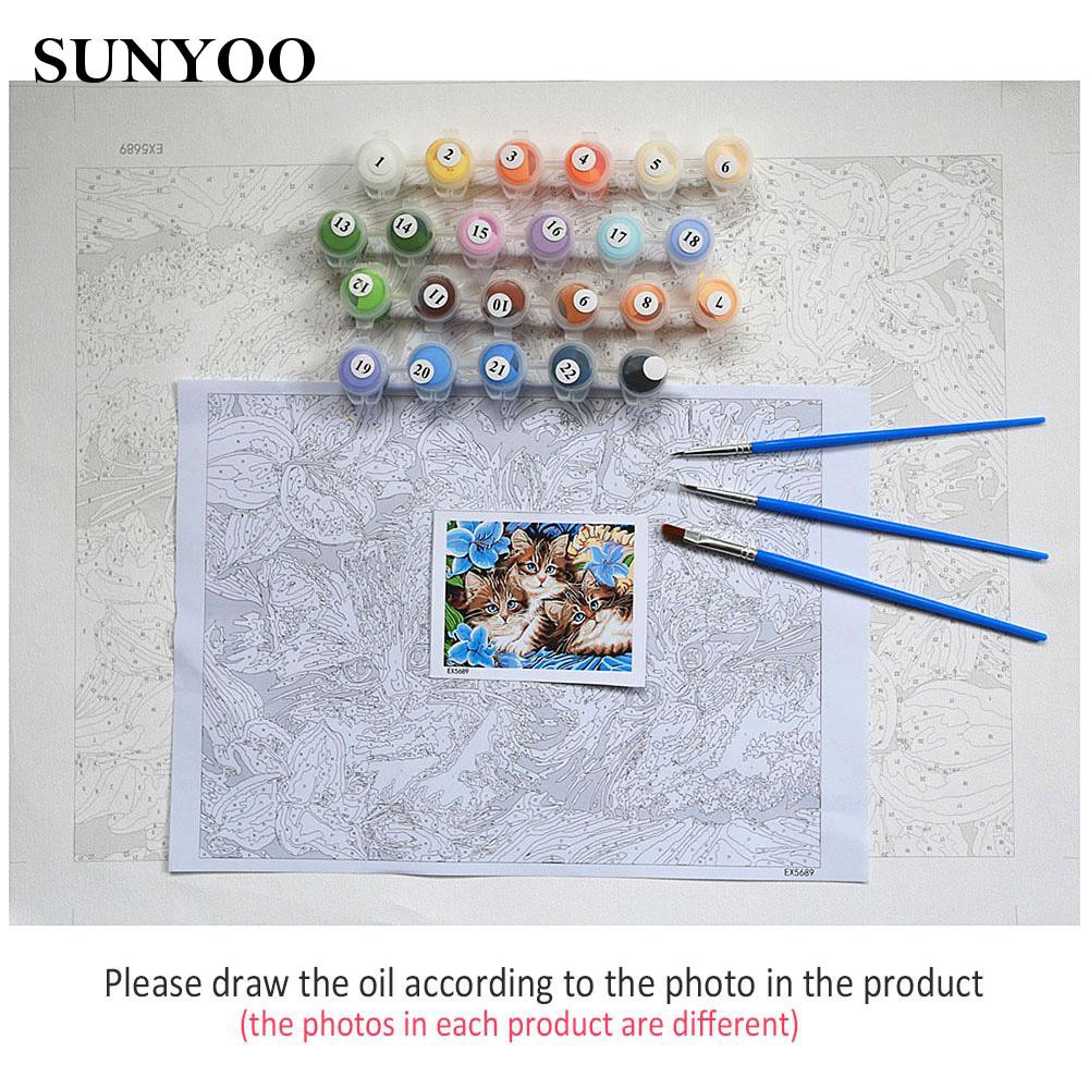sunyoo Paint by Numbers Kit DIY Colorful Daisy Blossom Flowers For Home Decoration  DIY Oil Painting 40 x 50cm Useful