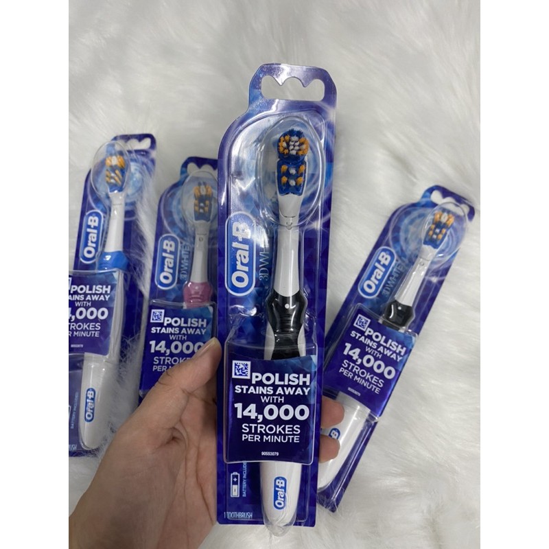 [HÀNG MỸ] Bàn chải đánh răng pin tự động ORAL B 3DWHITE.