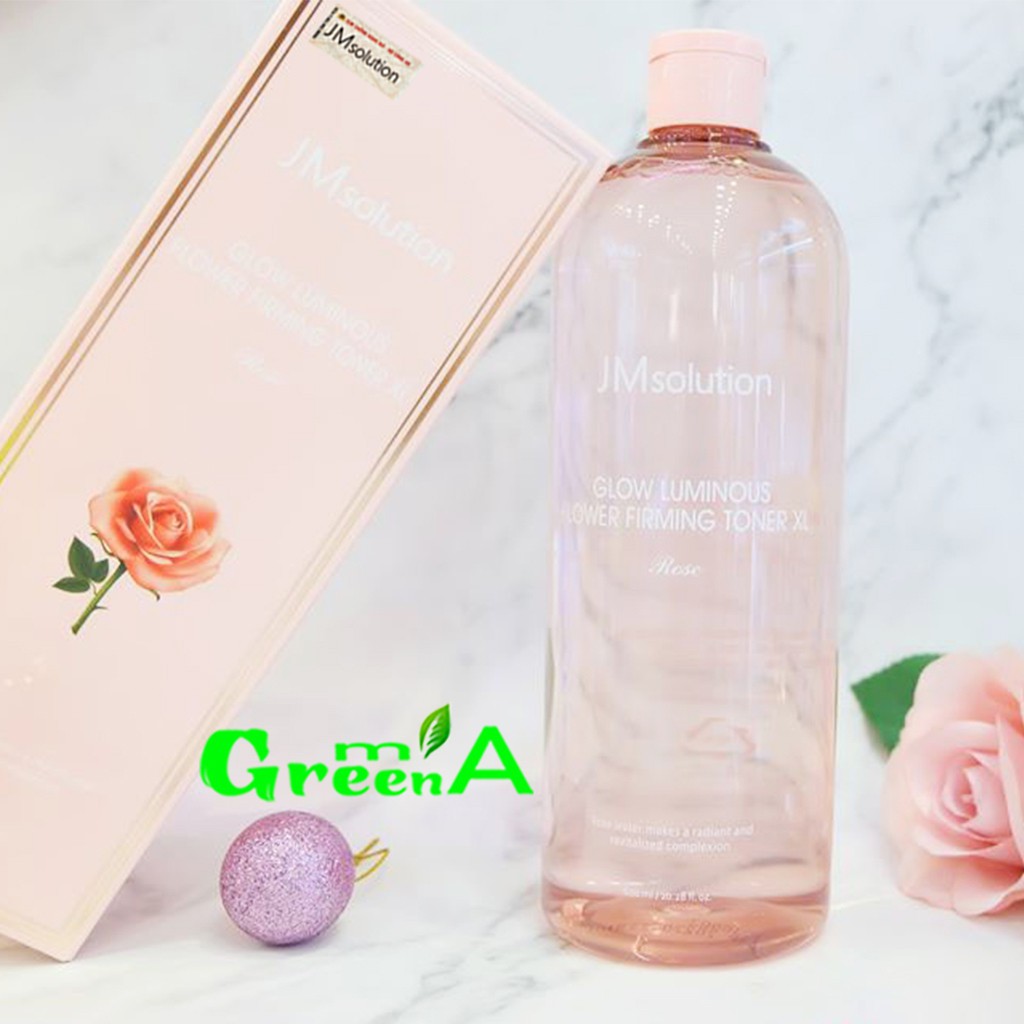 Toner JM SOLUTION Nước Hoa Hồng JMsolution Glow Luminous Flower Firming Toner XL Rose 600ml [CHÍNH HÃNG NHẬP KHẨU]