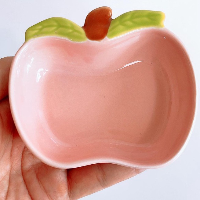 Bát Ăn Dặm Gốm Sứ Đẹp Dễ Thương Kiểu Nhật Hình Quả Táo, Chén Ăn Cơm Của Bé