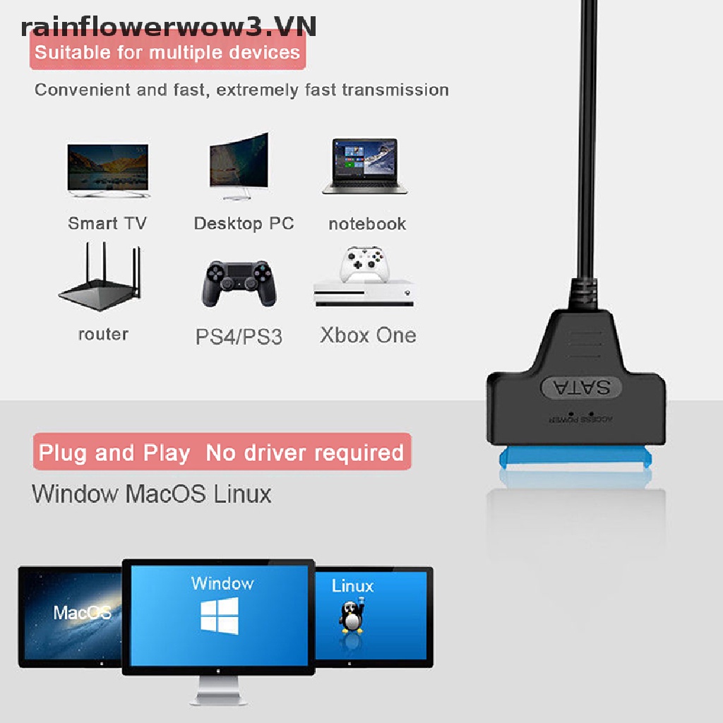 Cáp Chuyển Đổi USB 2.0 / 3.0 / Type-C SATA III Cho Ổ Cứng SSD &amp; HDD 2.5 Inch