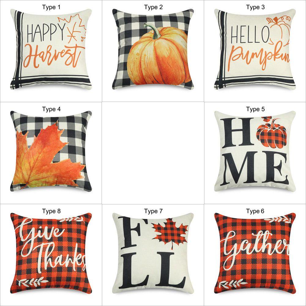LONTIME Áo Gối Kích Thước 18x18 Inch Với Họa Tiết Hình Bí Ngô Và Chữ Happy Harvest