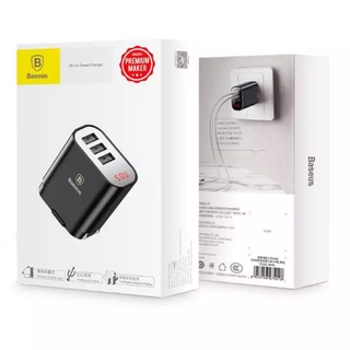 Củ sạc đa năng Baseus Mirror Lake 3 cổng sạc LED hiển thị, sạc nhanh 3.4A iPhone/iPad/Android
