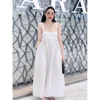 Váy đầm hai dây maxi dáng xoè