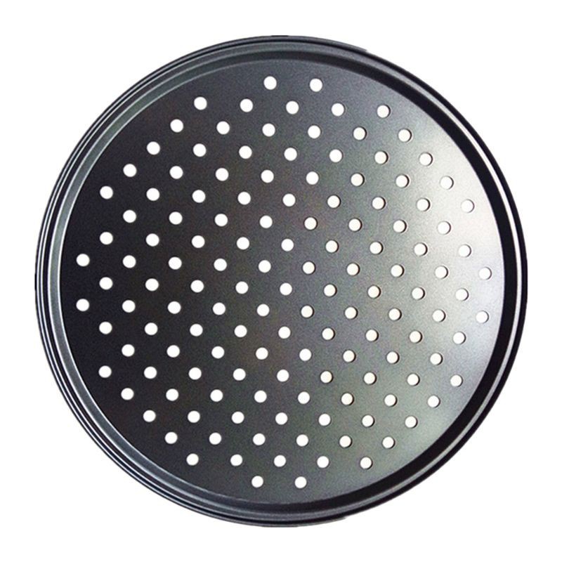 Khay nướng bánh pizza thép carbon chống dính có lỗ 9/ 10/ 11/ 12 inch tiện lợi dành cho nhà bếp