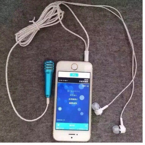 Micro mini kèm tai nghe hát karaoke cho điện thoại / máy tính