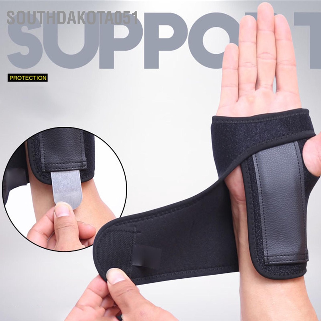 Southdakota051 Thể thao ngoài trời Dây đeo cổ tay Cố định Bảo vệ có thể tháo rời Có điều chỉnh Cổ Tấm thép Hỗ trợ Bọc Palm