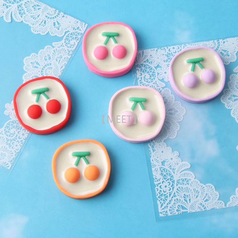 1 Phụ Kiện Hình Quả Cherry Hoạt Hình Bằng Nhựa Resin Tự Làm Trang Sức Thủ Công