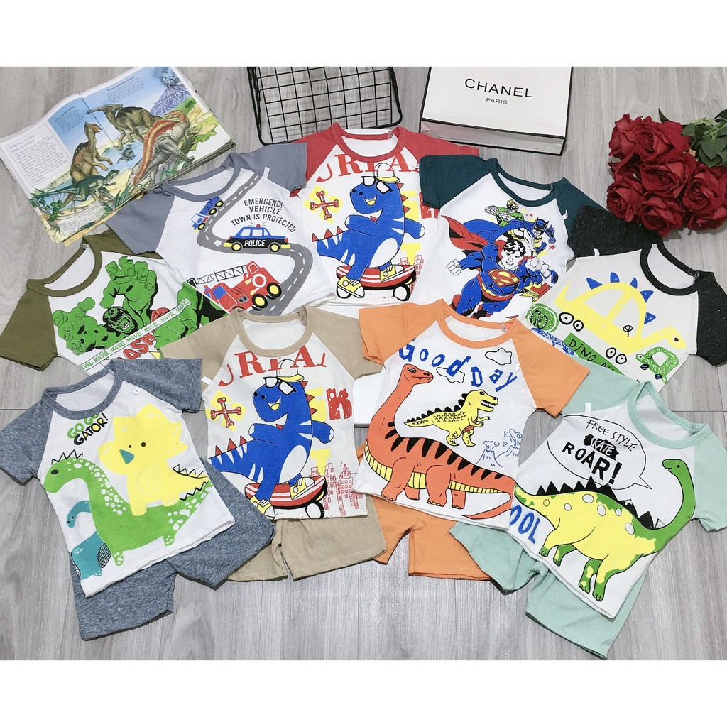 [HOT] BỘ CỘC TAY GIÁP LĂNG IN HÌNH XE ĐỘNG VẬT ĐÁNG YÊU CHẤT COTTON MỀM CHO BÉ 8-24KG.XƯỞNG MAY BIBO