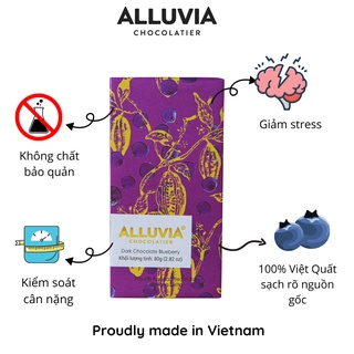 Socola đen nguyên chất nhân việt quất đắng vừa alluvia thanh lớn 80 gram - ảnh sản phẩm 3