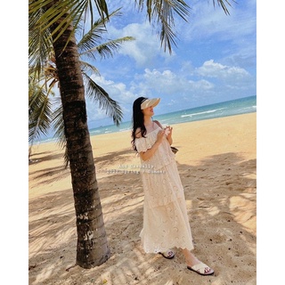 And Casually /  Váy đũi be trễ vai