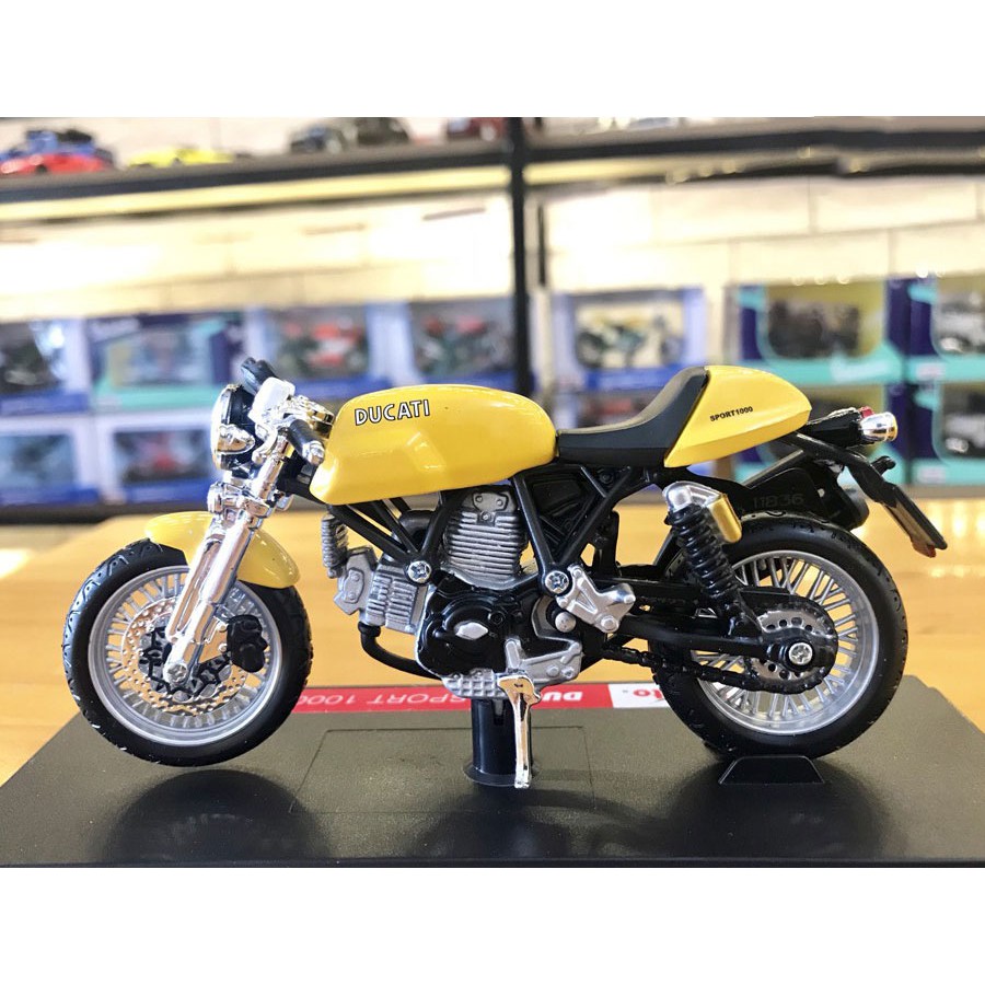 MÔ HÌNH XE MOTO Ducati Sport 1000 YELLOW | MAISTO tỷ lệ 1:18