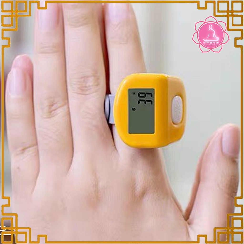 Máy Bấm Niệm Phật Đeo Ngón Tay, Màn Hình Led, Tăng Giảm Âm Lượng, Chuyển Bài Tụng