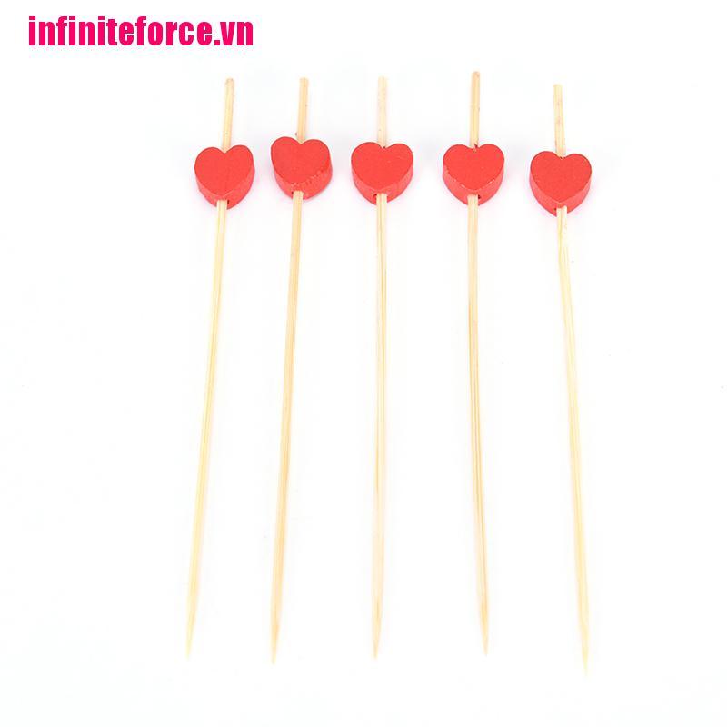 Set 100 chiếc tăm gỗ phối trái tim xinh xắn đa dụng