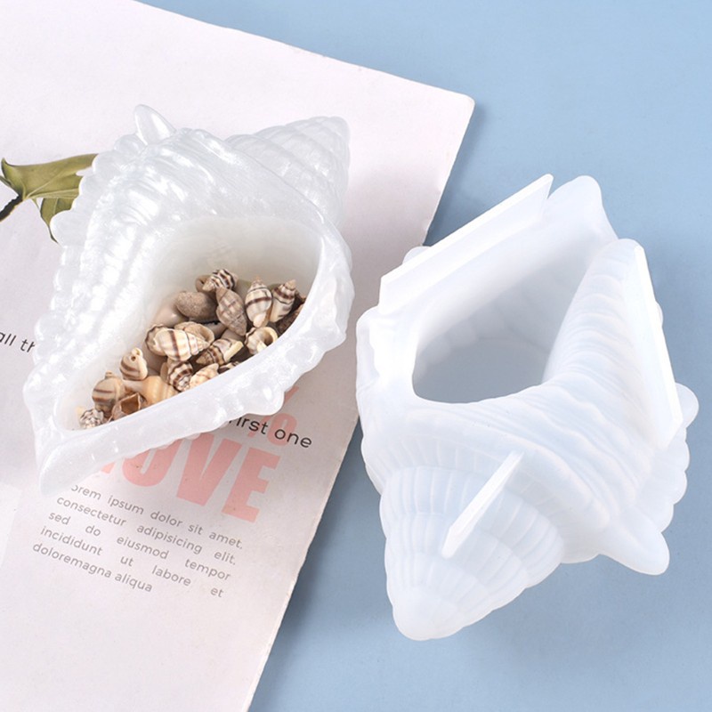 Khuôn silicone làm hộp đựng trang sức hình vỏ ốc