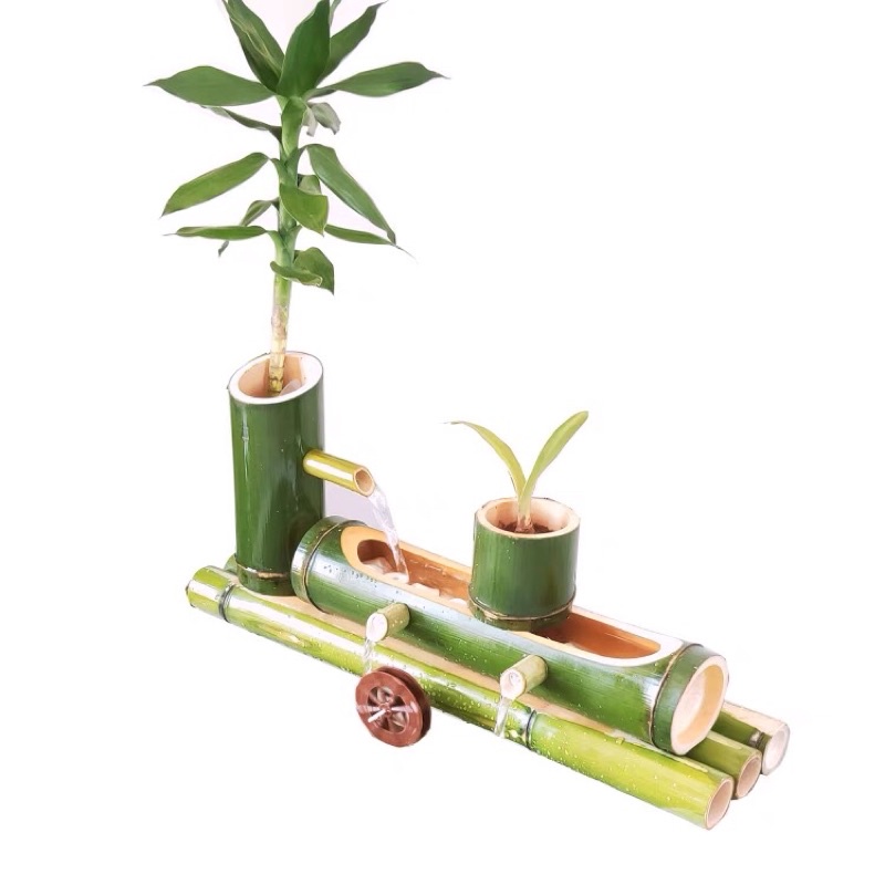 Thiết bị tạo dòng nước tự động bằng ống tre/ trang trí bể cá