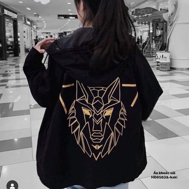 Áo khoác kaki in chú sói (HĐ)