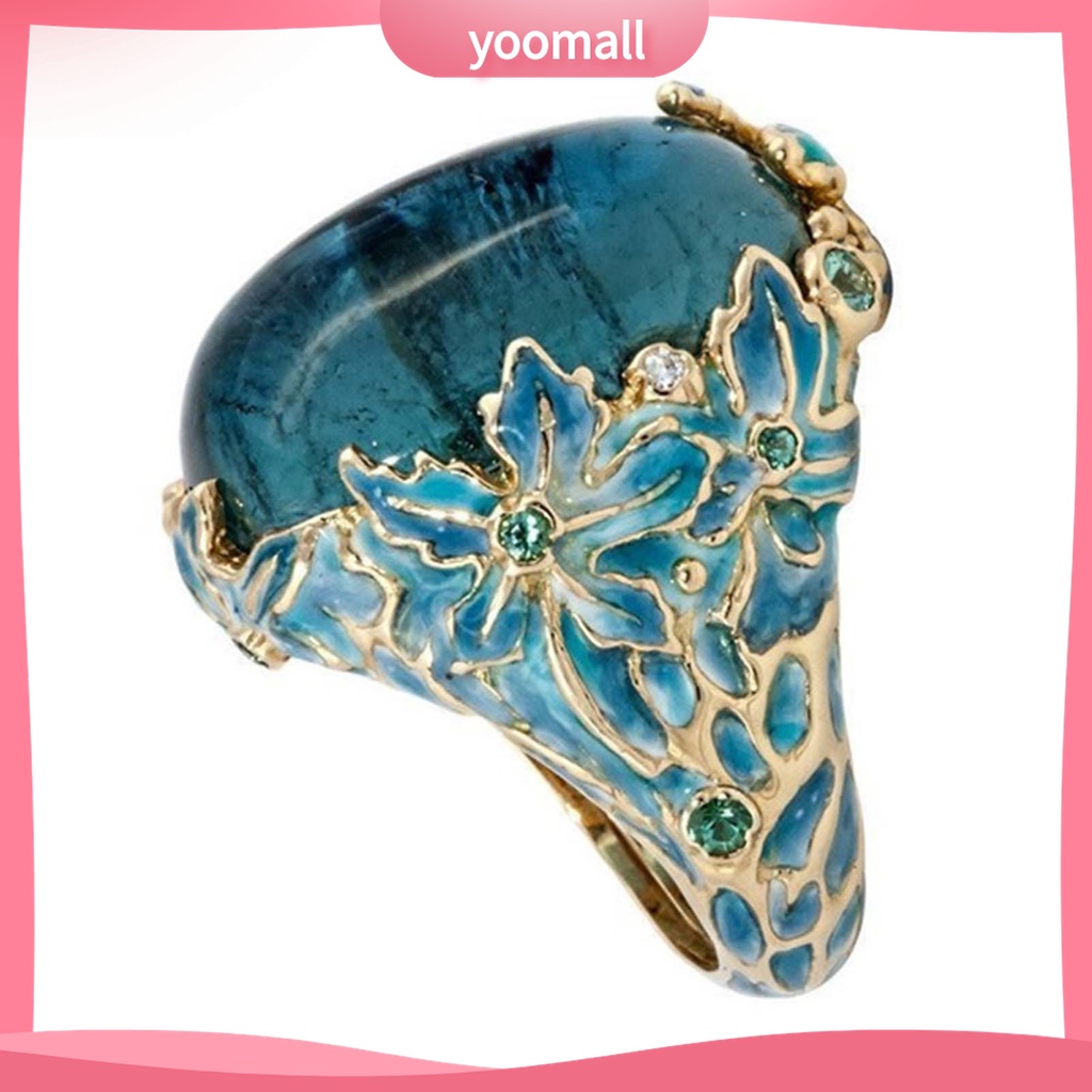 Yomall♡ Nhẫn Trang Trí Mắt Bắt Sáng Biến Dạng Hoa Thanh Lịch Cổ Điển Cho Nữ Cuộc Sống Hàng Ngày