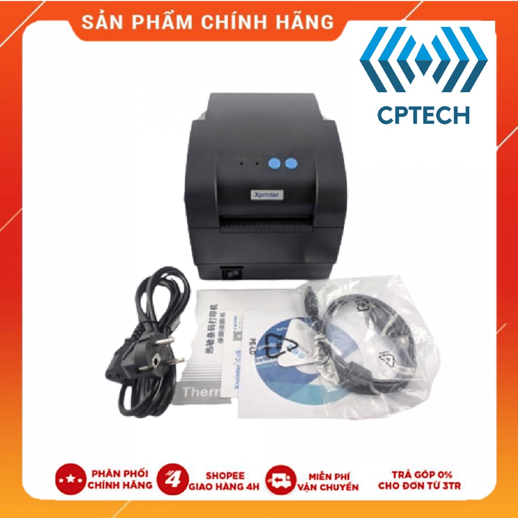 Máy in tem + in hoá đơn K80 Xprinter XP 365B in đơn hàng GHTK, in tem nhãn và phiếu giao hàng các sàn TMĐT