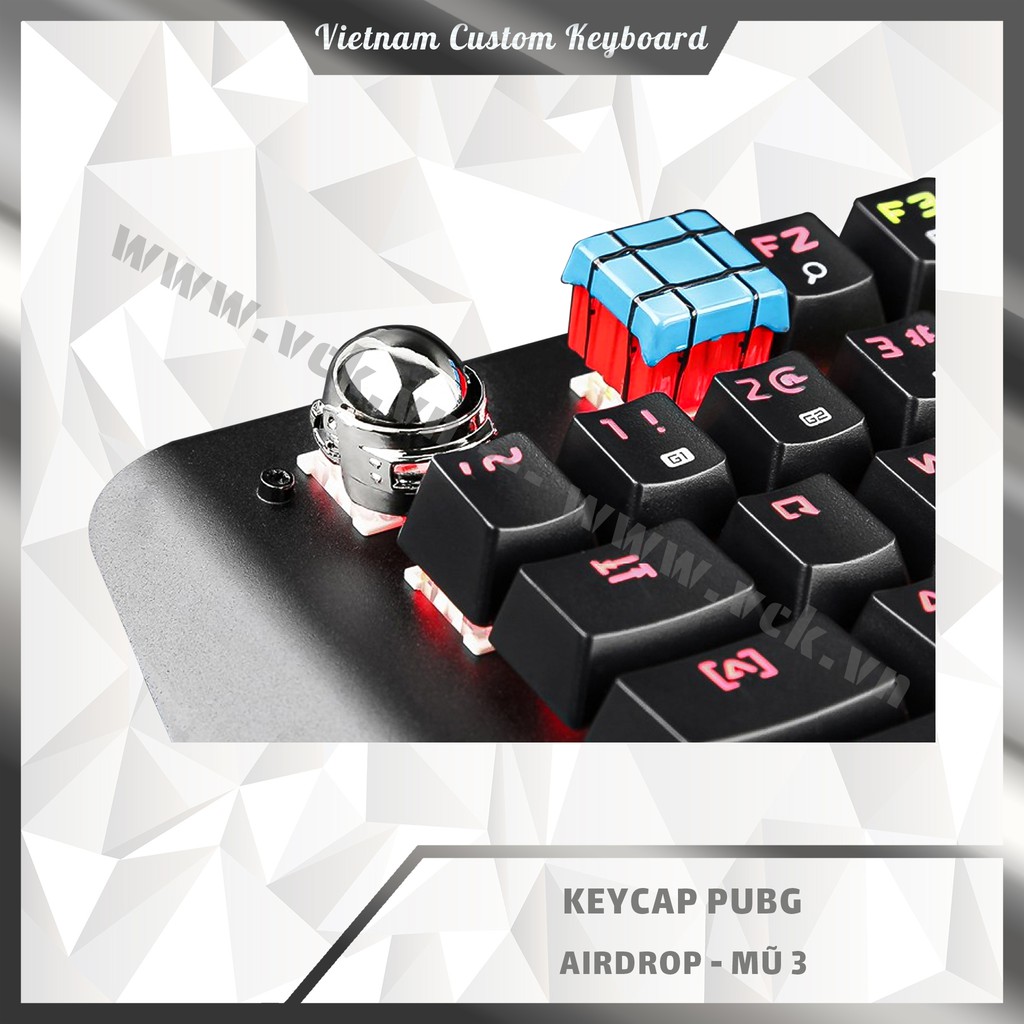 [XẢ HÀNG] Keycap PUBG - Hòm Thính Airdrop - Mũ 3 - Thép Không Ri - Keycap PUBG Cho Bàn Phím Cơ