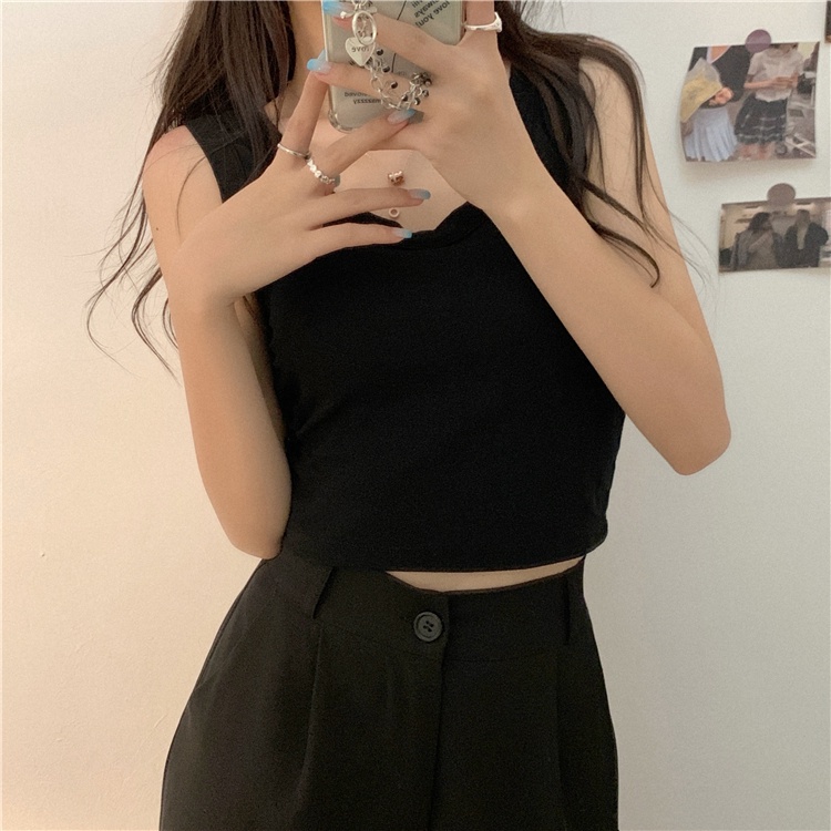 Áo croptop không tay thời trang mùa hè phong cách mới 44851