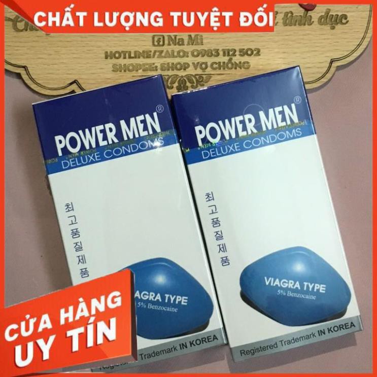 [MẸ & BÉ] Bao cao su Power Men Viagra siêu mỏng kéo dài thời gian (12 chiếc/hộp)