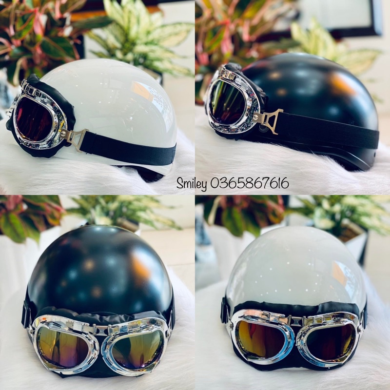 Combo nón bảo hiểm thể thao và kính UV trẻ trung_Smiley shop Long Xuyên