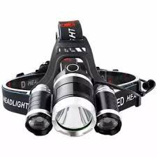 Đèn pin Led siêu sáng đội đầu 3 bóng (Đen) nhiều chế độ