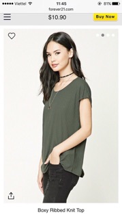 Áo thun gân to F21 Vnxk