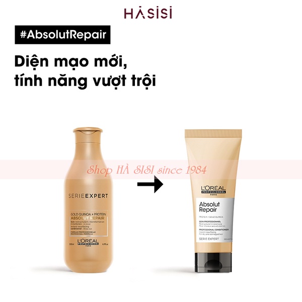 Dầu Xả Phục Hồi Hư Tổn L'OREAL - Serie Expert Absolut Repair Conditioner 200ml (Tuýp Vàng)