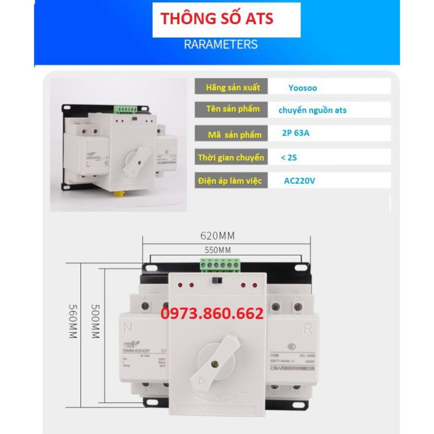 Combo chuyển nguồn tự động ATS 2P 63A + hẹn giờ chu kỳ tháng ( Timer tháng ) - Đấu dây và cài đặt sẵn -TBĐ