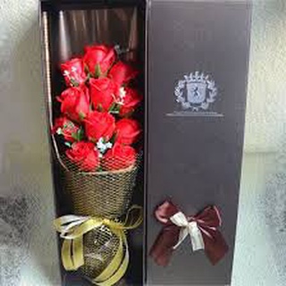 Hoa hồng sáp bó 11 bông - hoa giữ hương 1 năm .