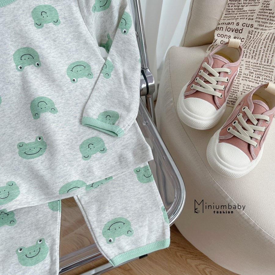 Bộ đồ dài tay quần dài thu đông cho bé trai/gái chất liệu 100% cotton thun lạnh quần áo trẻ em MiniumBaby-SB1261.