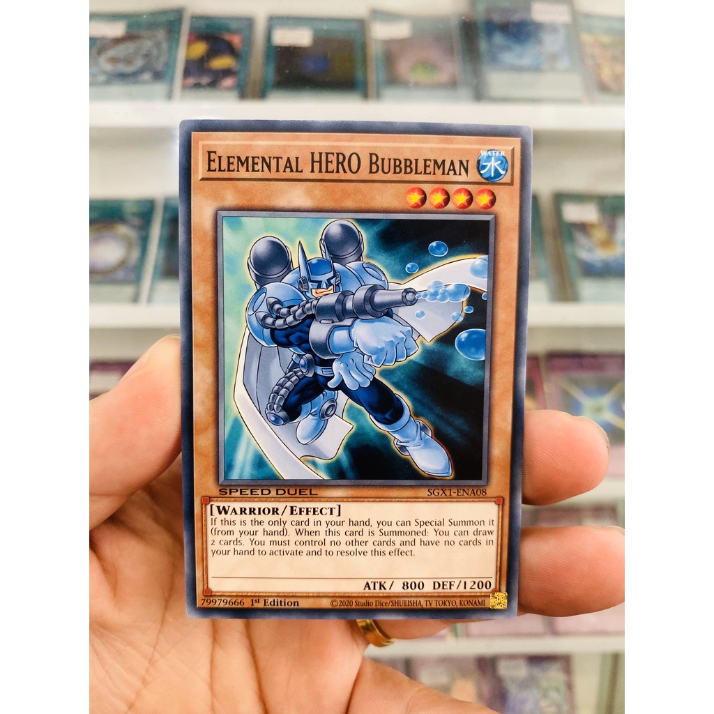 Thẻ Bài YugiOh! Mã SGX1-ENA08 - Elemental HERO Bubbleman - Common - 1st Edition