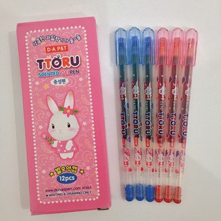 Hộp 12 cây bút mực nước Ttoru, bút thơm 0.4mm Dong A-Hàn Quốc, 12pcs Ttoru scented gel pen