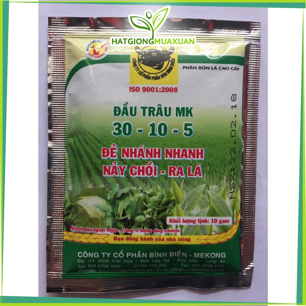 [SIEURE] Phân Bón Nảy Mầm, Ra Lá Đầu Trâu MK 30-10-5 hàng đẹp, phân phối chuyên nghiệp.