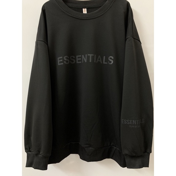 Ảnh Thật- Áo nỉ dài tay sweater ESSENTILA form rộng nam nữ đều mặc được hai màu đen trắng
