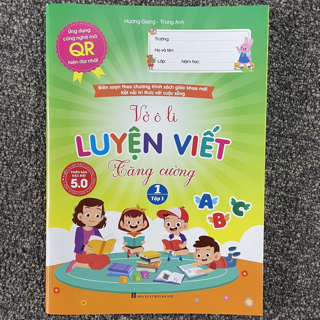 Sách - Vở ô ly Luyện viết tăng cường - Lớp 1 kết nối tri thức - Phiên bản 5.0 quét mã QR video hướng dẫn cách viết