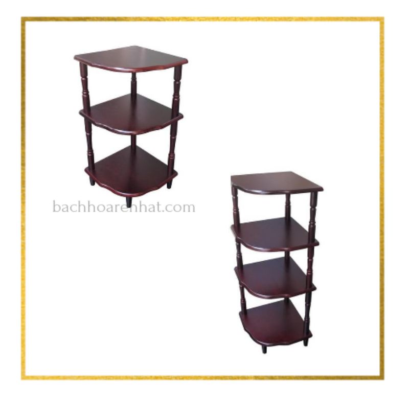Kệ góc 4 tầng, Nâu 32 x 32 x 88 cm/Gỗ Đức Thành