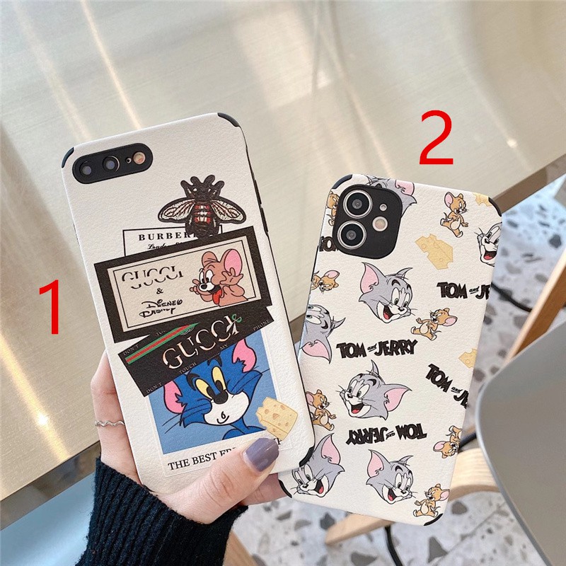 Luxury Tom Jerry Bee Pattern Silk Case iPhone 12 Mini 12 Pro Max 11 Pro Max Xs Max X Xr 6 6S 7 8 Plus Soft Silicone Cover