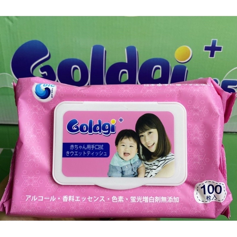 [ Free ship ] Khăn Ướt Kháng Khuẩn Goldgi 100 Tờ