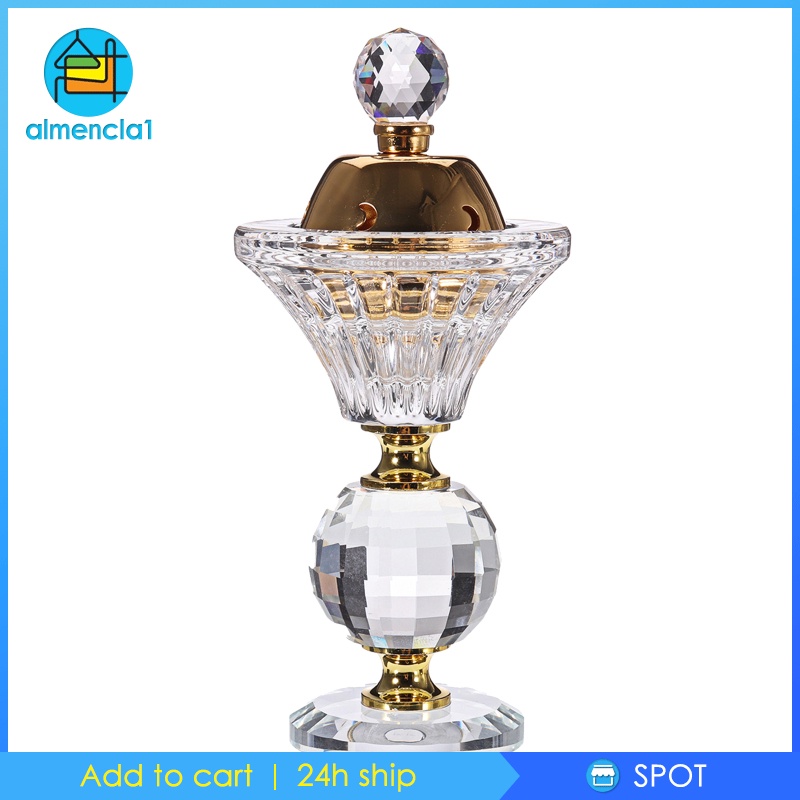 [ALMENCLA1] Crystal Incense Burner Holders Bakhoor Frankincense Burner for Aromatherapy