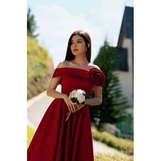 ĐẦM BẸT VAI ĐÍNH HOA full size s/M/L/XL