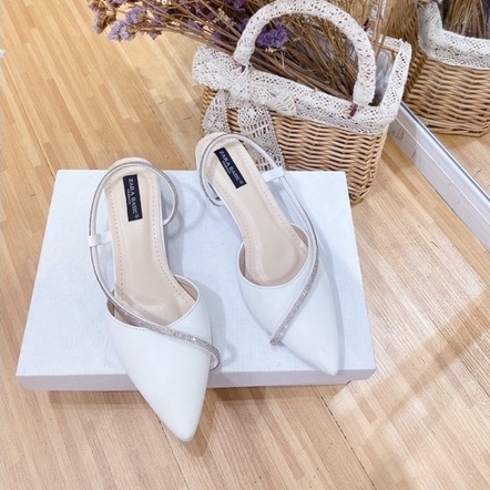 Guốc sục nữ đính quai kim tuyến gót 3cm sang chảnh N9