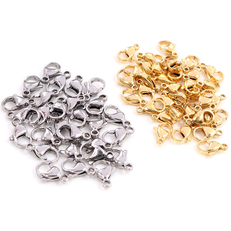 Set 20 Móc Hợp Kim 6x10mm/7x12mm 4 Màu Tự Làm Trang Sức Vòng Cổ